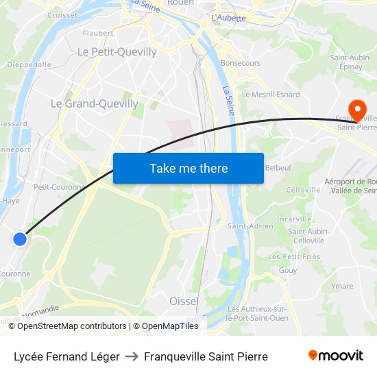 Lycée Fernand Léger to Franqueville Saint Pierre map