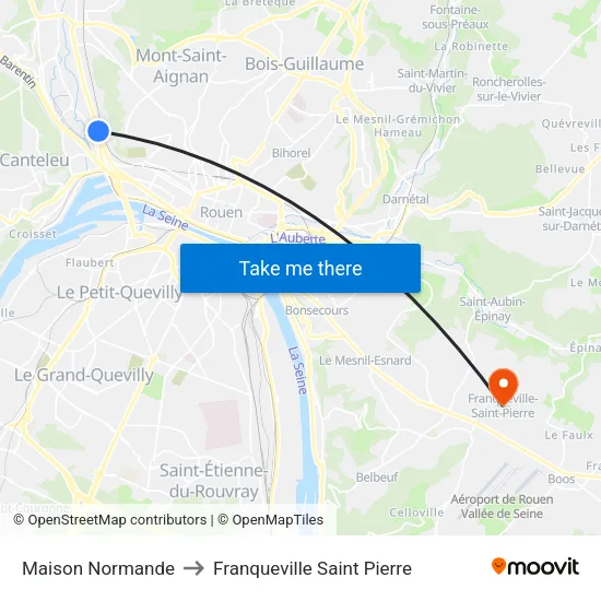 Maison Normande to Franqueville Saint Pierre map