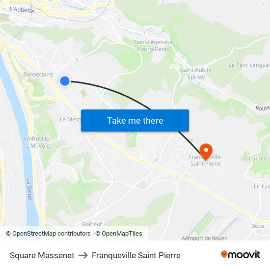 Square Massenet to Franqueville Saint Pierre map