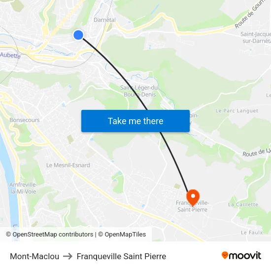Mont-Maclou to Franqueville Saint Pierre map