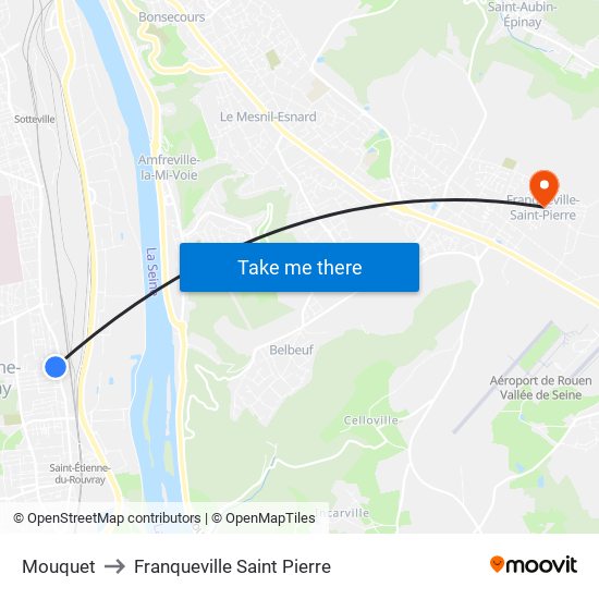 Mouquet to Franqueville Saint Pierre map