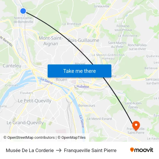 Musée De La Corderie to Franqueville Saint Pierre map