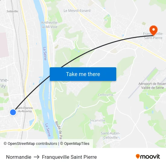Normandie to Franqueville Saint Pierre map