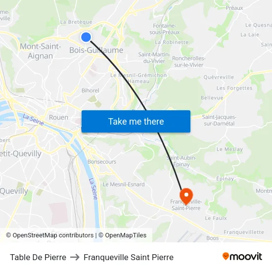 Table De Pierre to Franqueville Saint Pierre map