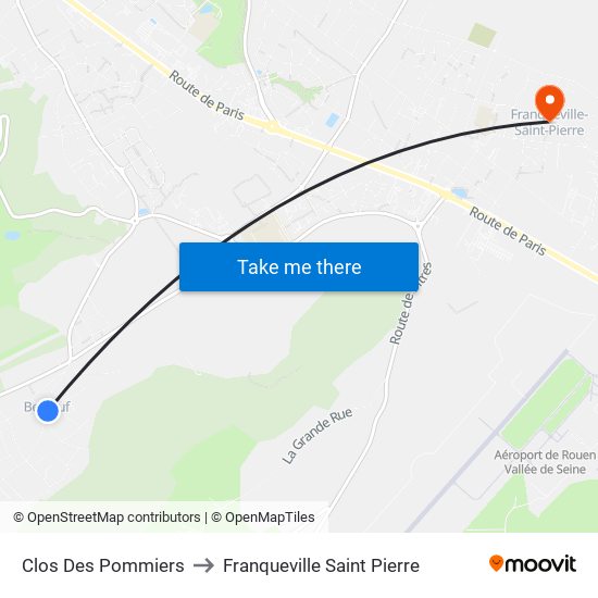 Clos Des Pommiers to Franqueville Saint Pierre map