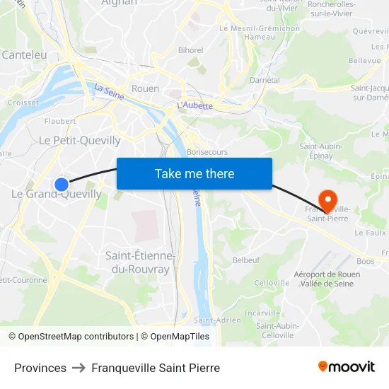 Provinces to Franqueville Saint Pierre map