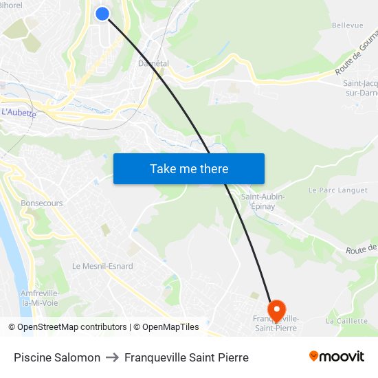 Piscine Salomon to Franqueville Saint Pierre map