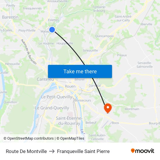 Route De Montville to Franqueville Saint Pierre map