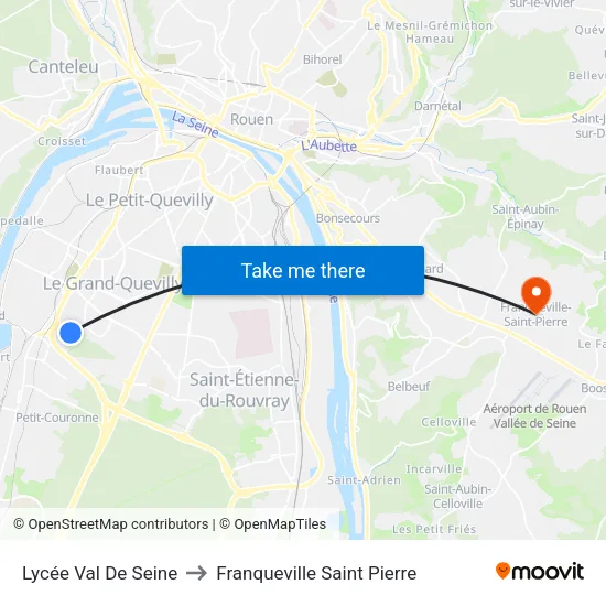 Lycée Val De Seine to Franqueville Saint Pierre map