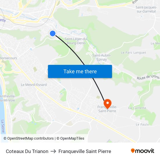 Coteaux Du Trianon to Franqueville Saint Pierre map