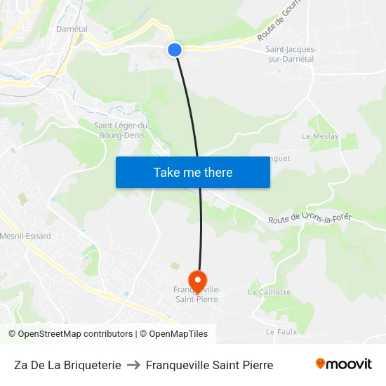 Za De La Briqueterie to Franqueville Saint Pierre map