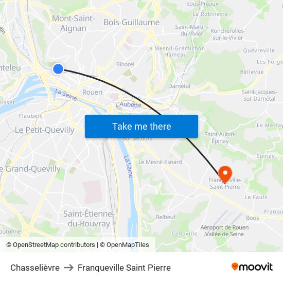 Chasselièvre to Franqueville Saint Pierre map