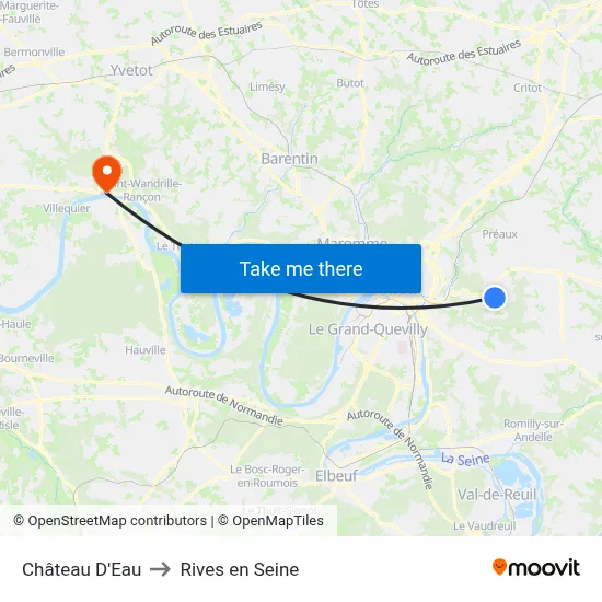Château D'Eau to Rives en Seine map