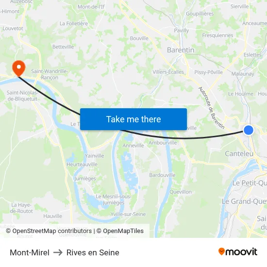 Mont-Mirel to Rives en Seine map