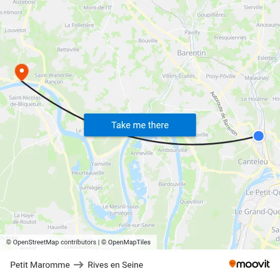 Petit Maromme to Rives en Seine map