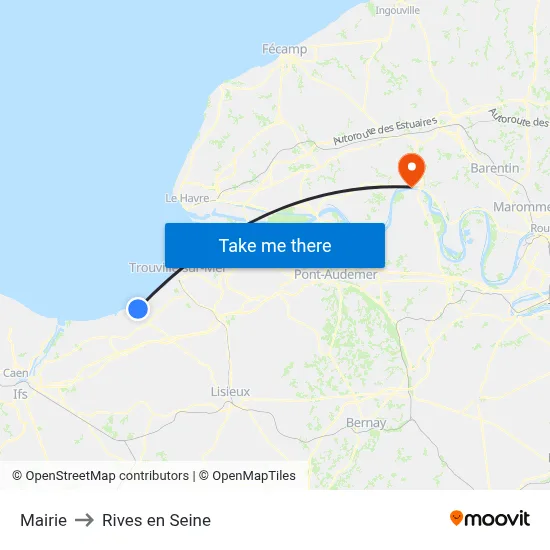 Mairie to Rives en Seine map