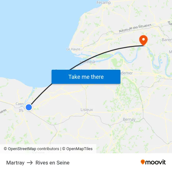 Martray to Rives en Seine map
