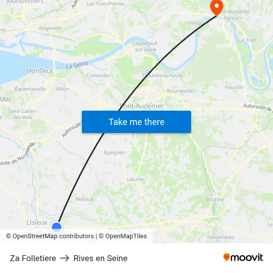 Za Folletiere to Rives en Seine map