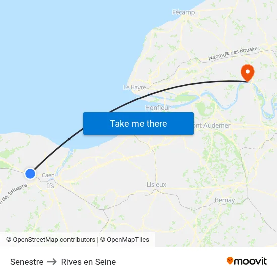 Senestre to Rives en Seine map