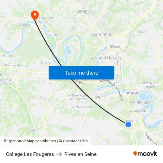 College Les Fougeres to Rives en Seine map