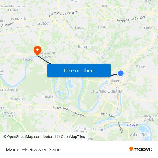 Mairie to Rives en Seine map