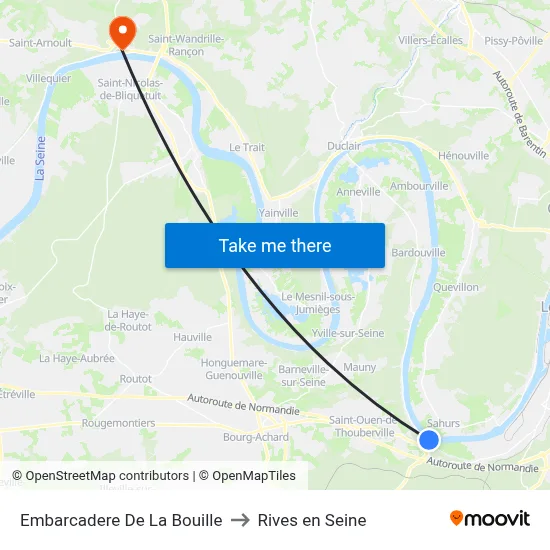 Embarcadere De La Bouille to Rives en Seine map