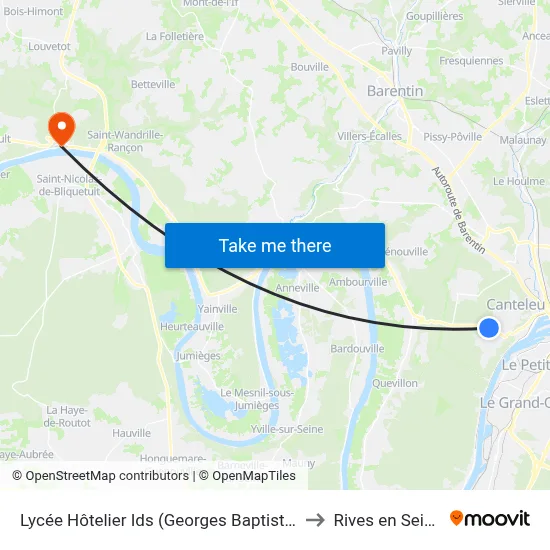 Lycée Hôtelier Ids (Georges Baptiste) to Rives en Seine map