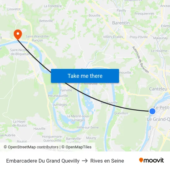 Embarcadere Du Grand Quevilly to Rives en Seine map