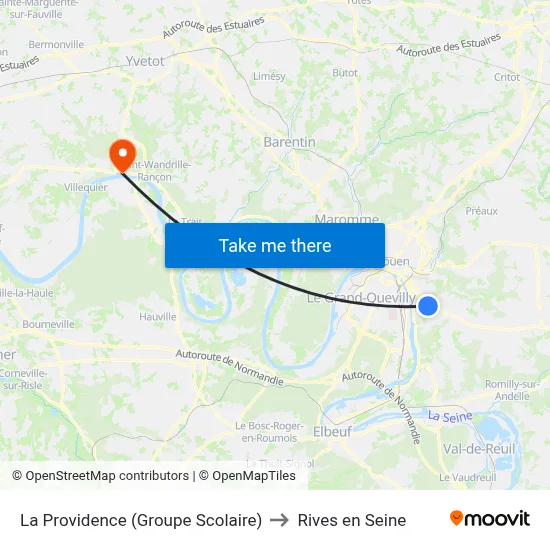 La Providence (Groupe Scolaire) to Rives en Seine map