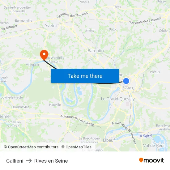 Galliéni to Rives en Seine map
