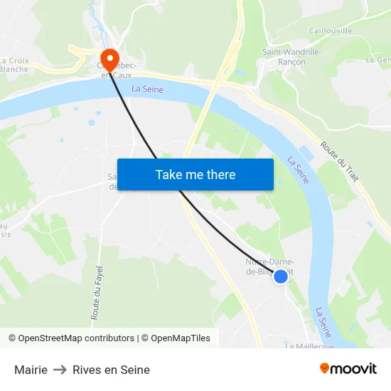 Mairie to Rives en Seine map