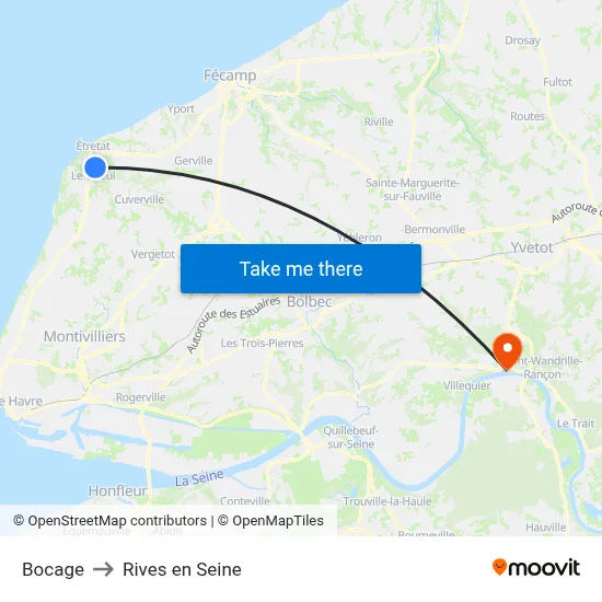 Bocage to Rives en Seine map