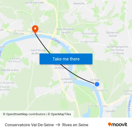 Conservatoire Val-De-Seine to Rives en Seine map