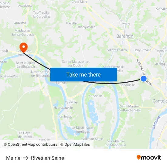 Mairie to Rives en Seine map