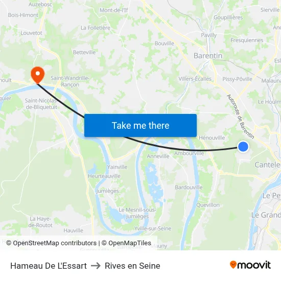 Hameau De L'Essart to Rives en Seine map