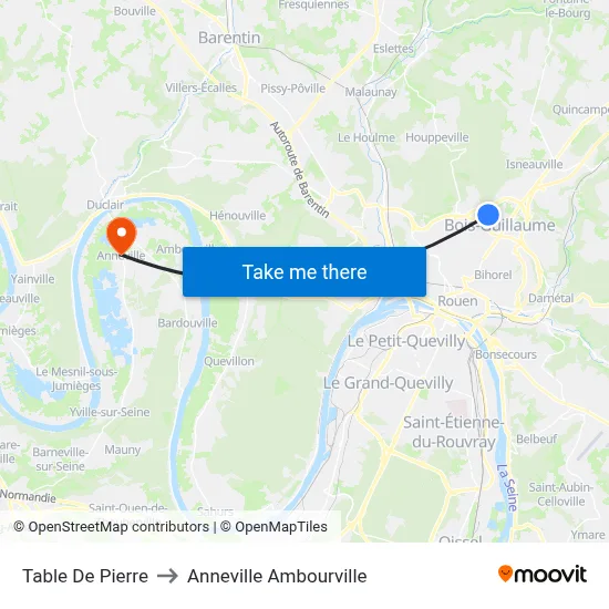 Table De Pierre to Anneville Ambourville map