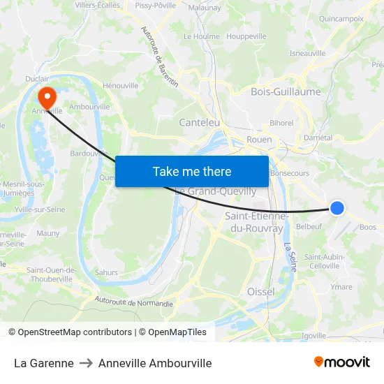 La Garenne to Anneville Ambourville map
