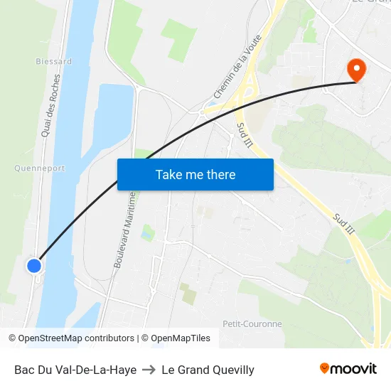 Bac Du Val-De-La-Haye to Le Grand Quevilly map