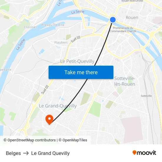 Belges to Le Grand Quevilly map