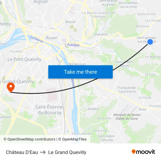 Château D'Eau to Le Grand Quevilly map
