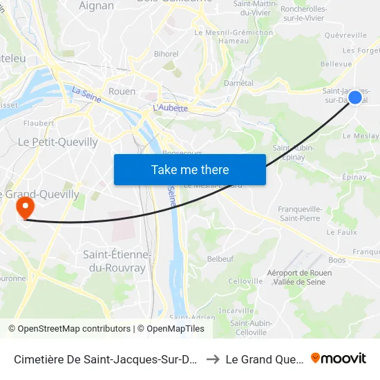 Cimetière De Saint-Jacques-Sur-Darnétal to Le Grand Quevilly map