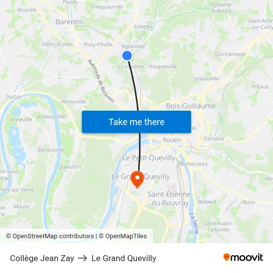 Collège Jean Zay to Le Grand Quevilly map