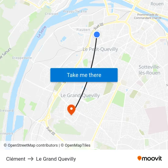 Clément to Le Grand Quevilly map