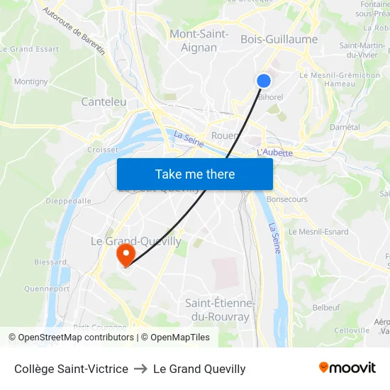 Collège Saint-Victrice to Le Grand Quevilly map