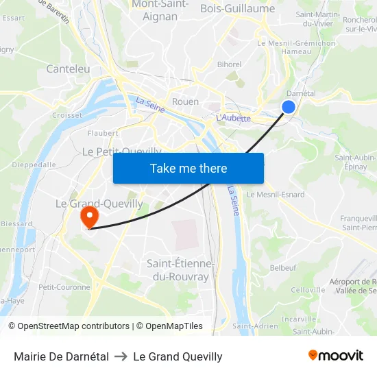 Mairie De Darnétal to Le Grand Quevilly map