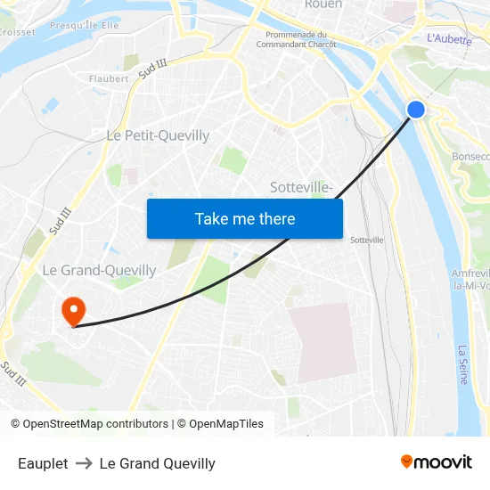 Eauplet to Le Grand Quevilly map