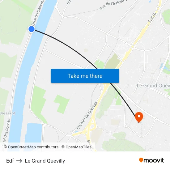 Edf to Le Grand Quevilly map