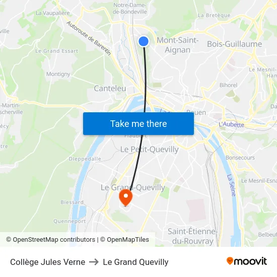 Collège Jules Verne to Le Grand Quevilly map