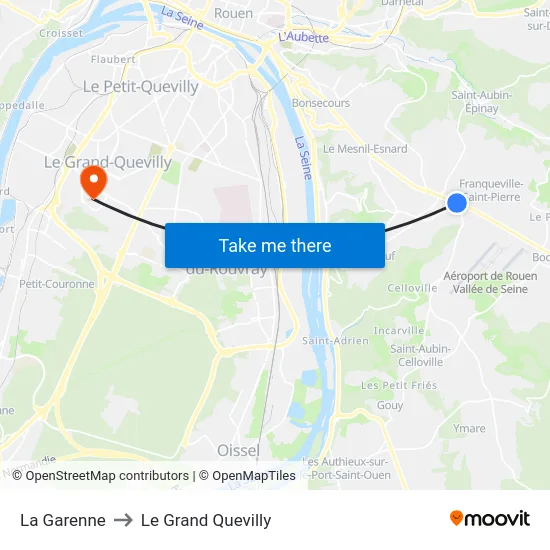La Garenne to Le Grand Quevilly map