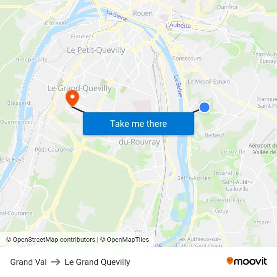 Grand Val to Le Grand Quevilly map